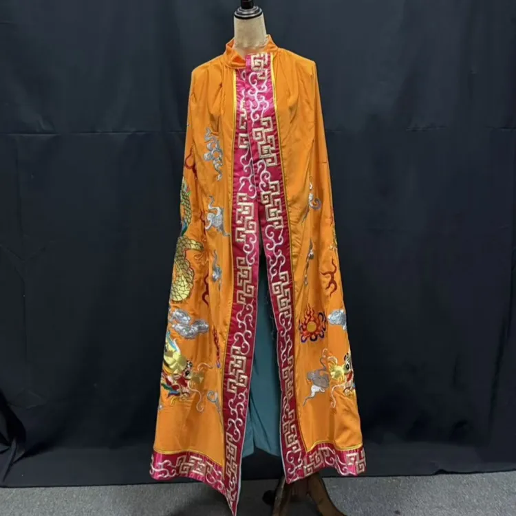 戏曲披风斗篷大全双龙刺绣京剧粤剧演出武生戏服皇帝斗篷龙披风