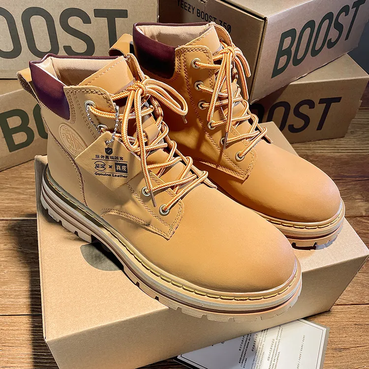 【高质量】正版大黄靴马丁靴2025新款户外工装靴英伦风厚底男女潮