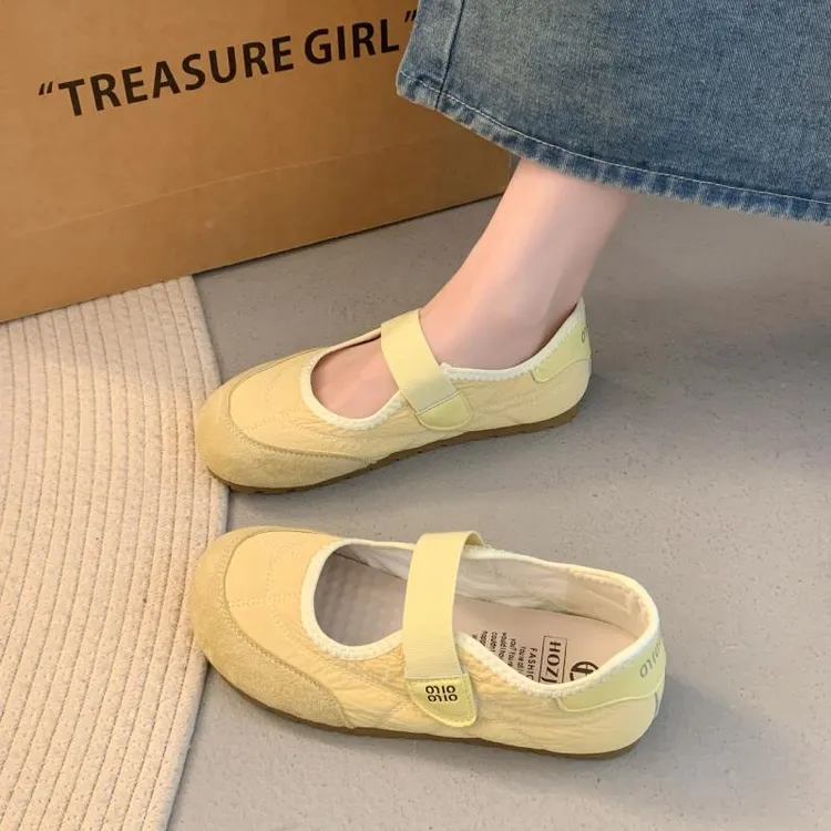 魔术贴德训鞋女鞋子2025新款夏季透气百搭平底孕妇小白鞋运动单鞋