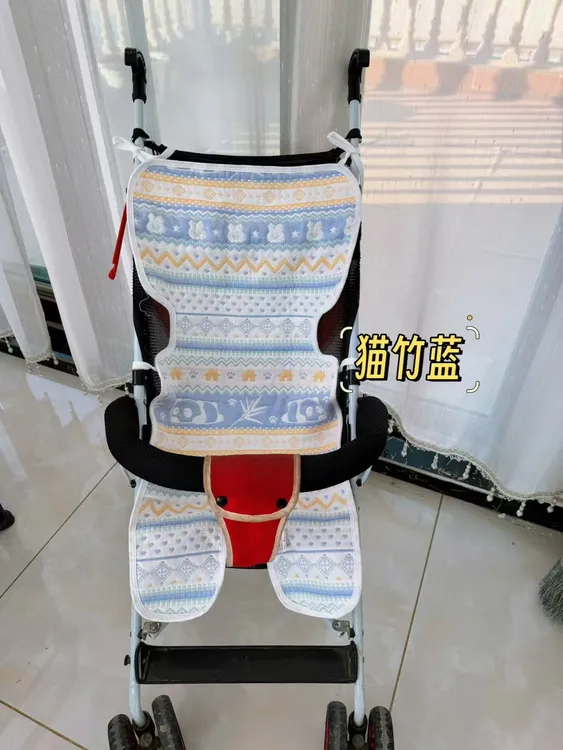 婴幼儿推车纯棉六层纱布坐垫吸汗透气四季通用安全座椅垫