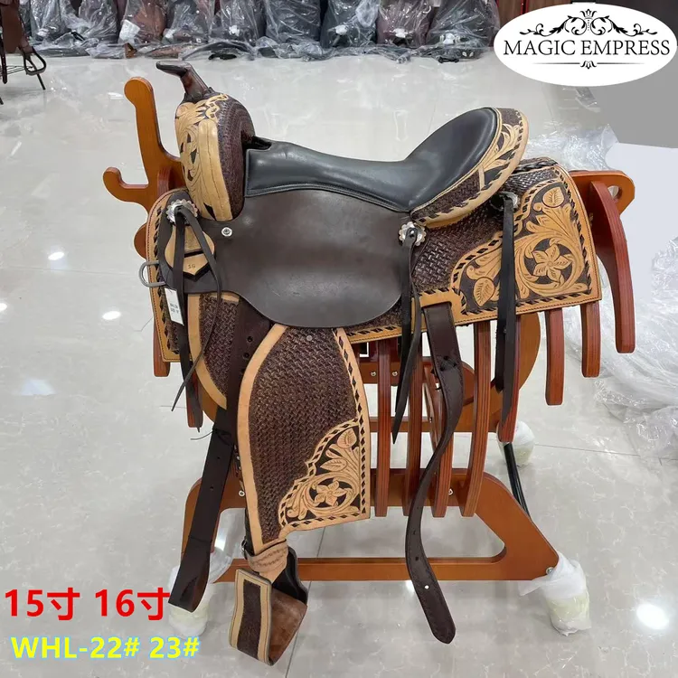 西部鞍全套配件马术用品进口马鞍纯牛皮15寸16寸休闲骑乘鞍