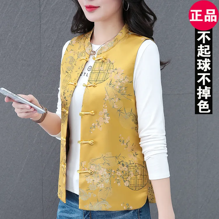 新中式马夹无袖女2025新款春秋马甲时尚外穿中国风民族风百搭宽松