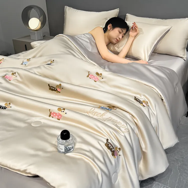 凉感冰丝夏凉被家用夏季丝滑空调被可机洗单双人夏被薄款被子被芯