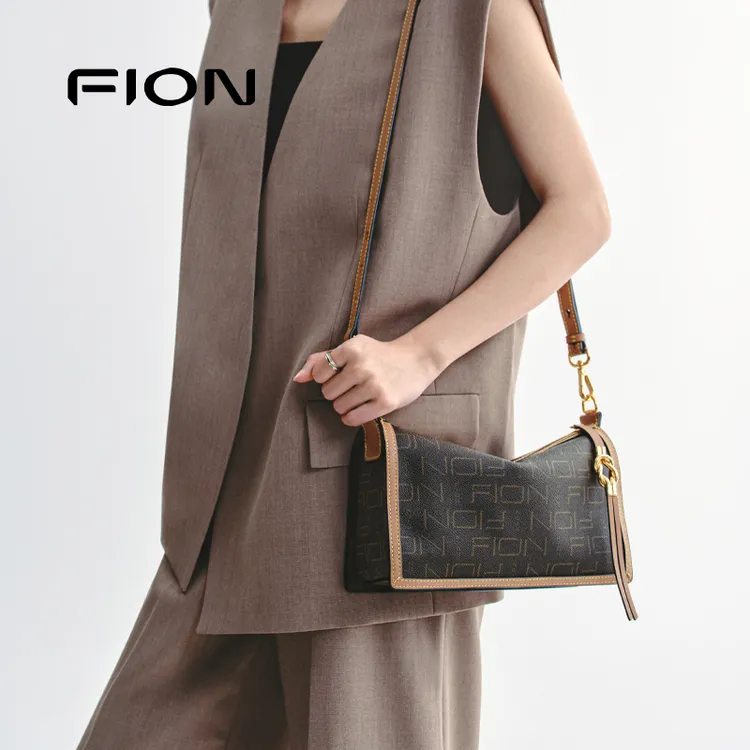 Fion/菲安妮【品牌爆款】经典时尚百搭老花枕头单肩斜挎包VMQ007商品图