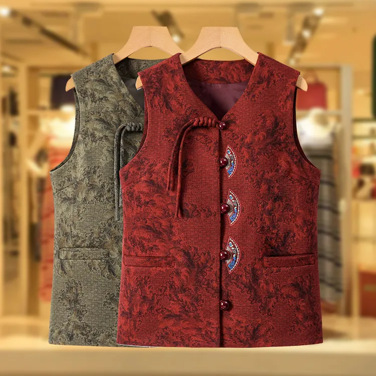 2025新款中老年女装奶奶新中式马甲妈妈春装背心马夹老人妈妈秋装