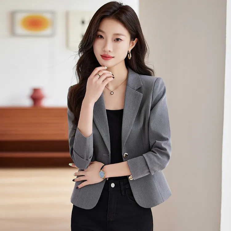 短款西装外套女2025秋冬新款小个子休闲百搭高级感修身气质小西服