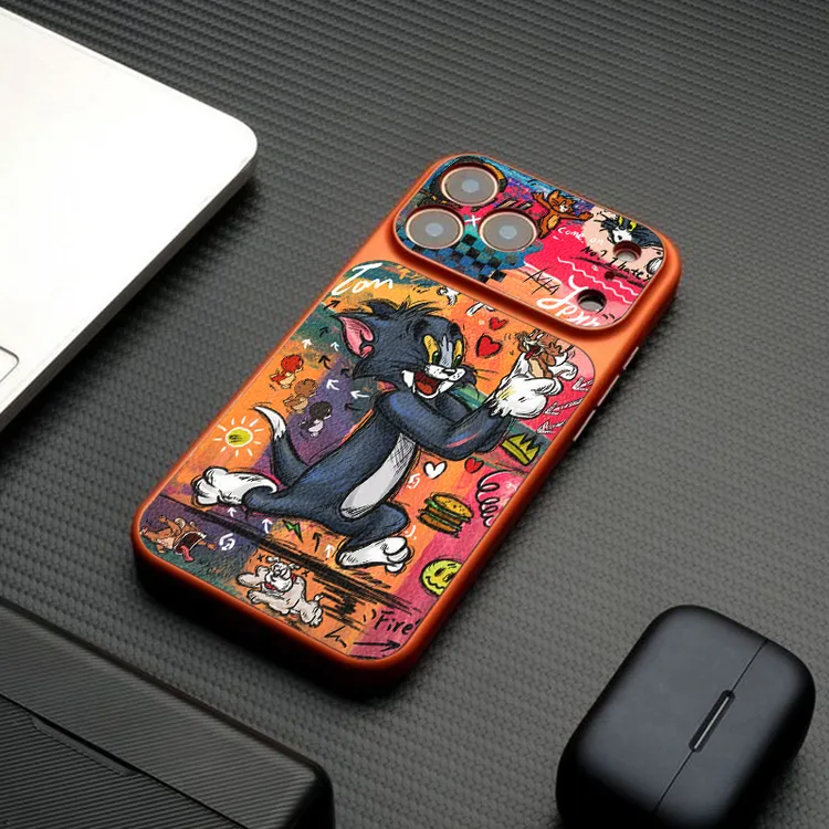 猫和老鼠适用iphone17promax手机壳适用苹果16/15/14/13皮纹创意