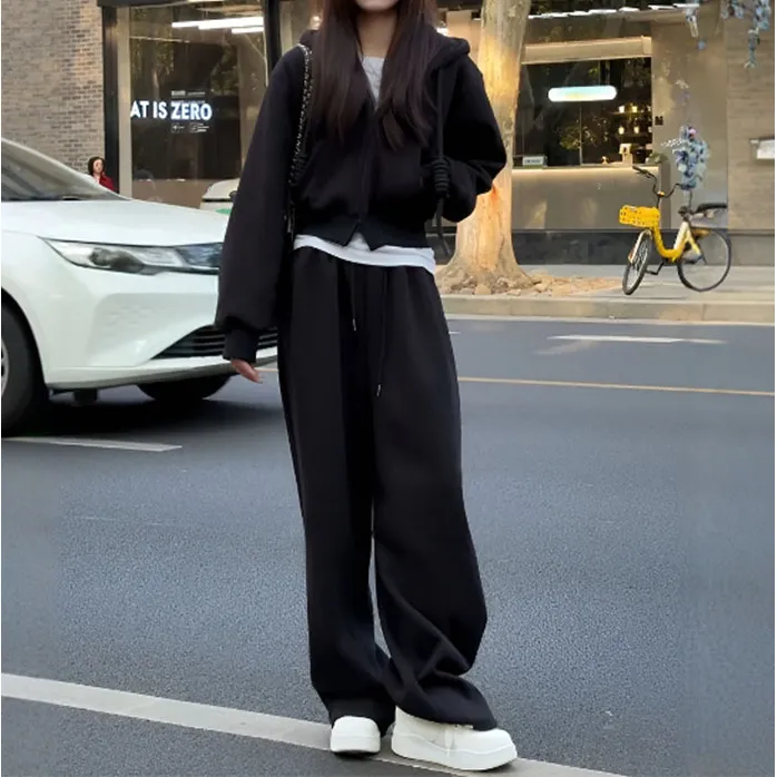 2025开春款韩系高级感连帽时尚套装松弛感独特漂亮卫衣外套两件套