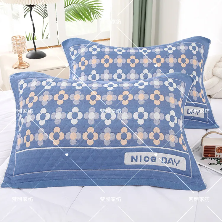 新款【枕巾一对装】52*78单人纱布枕巾欧式加大枕头巾学生宿舍家用