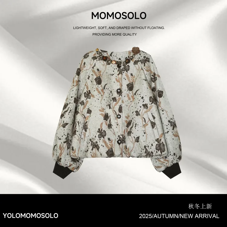 •稻穗•2025秋冬原创羊毛90白鸭绒浮雕提花羽绒服259258