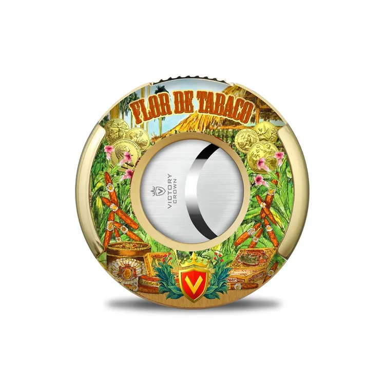 时尚圆形雪茄剪锋利双刃大口径德国进口刀片不锈钢雪茄刀礼盒包装