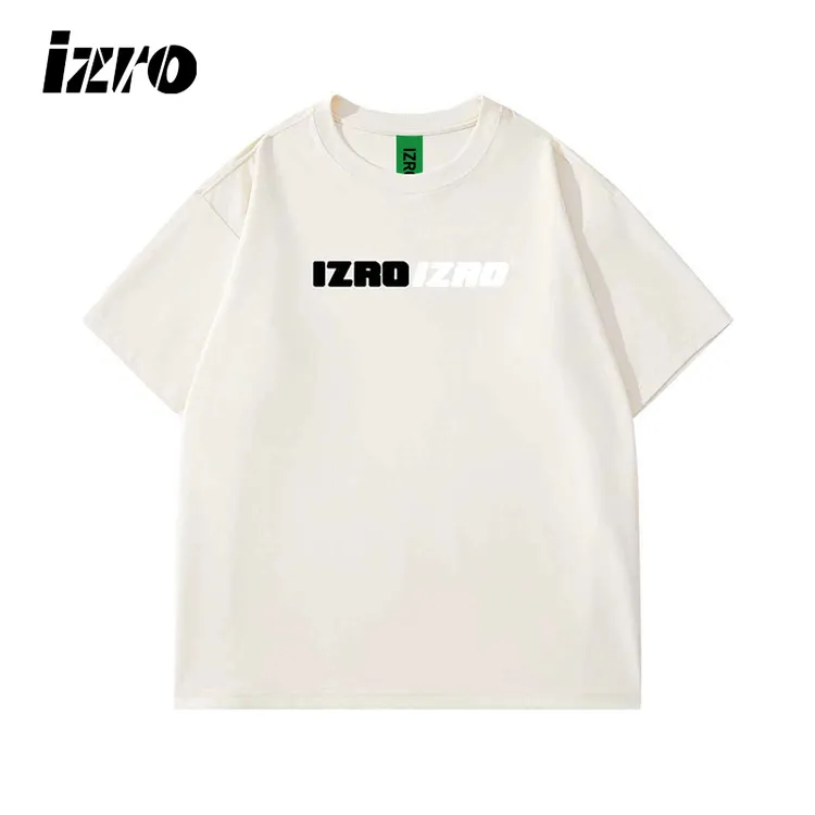 IZRO男女同款 夏季休闲时尚百搭简约大气字母圆领高级潮牌T恤