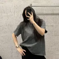 《大韩韩推荐》针织短袖毛衣大码女装秋冬显瘦穿搭百搭圆领宽松短袖