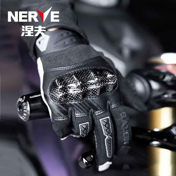 NERVE涅夫赛博摩托车夏季骑行手套碳纤维磁吸防摔男女士透气触屏