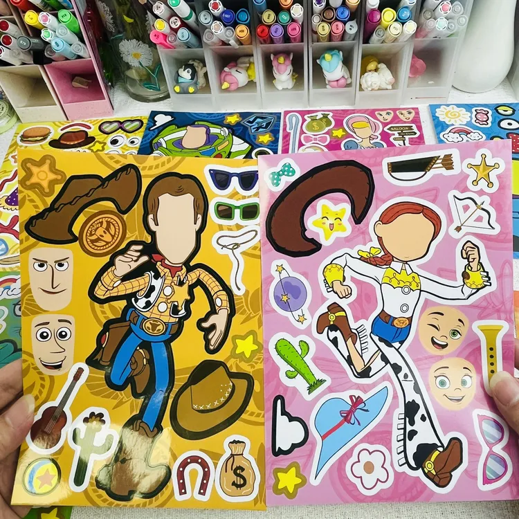 玩具总动员换装拼图贴纸(大尺寸高清)儿童益智手工DIY早教贴纸