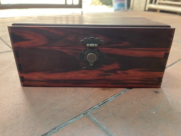 大红酸枝（交趾黄檀）首饰盒22×12x10