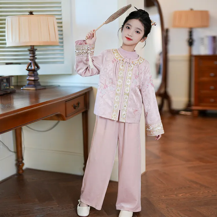 53897女童汉服国风新中式外套唐装2025秋季新款中大童国学服古装