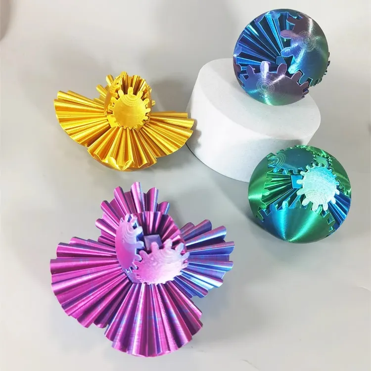 3D打印齿轮球指尖球形立体魔方旋转空间几何儿童玩具解压创意玩具