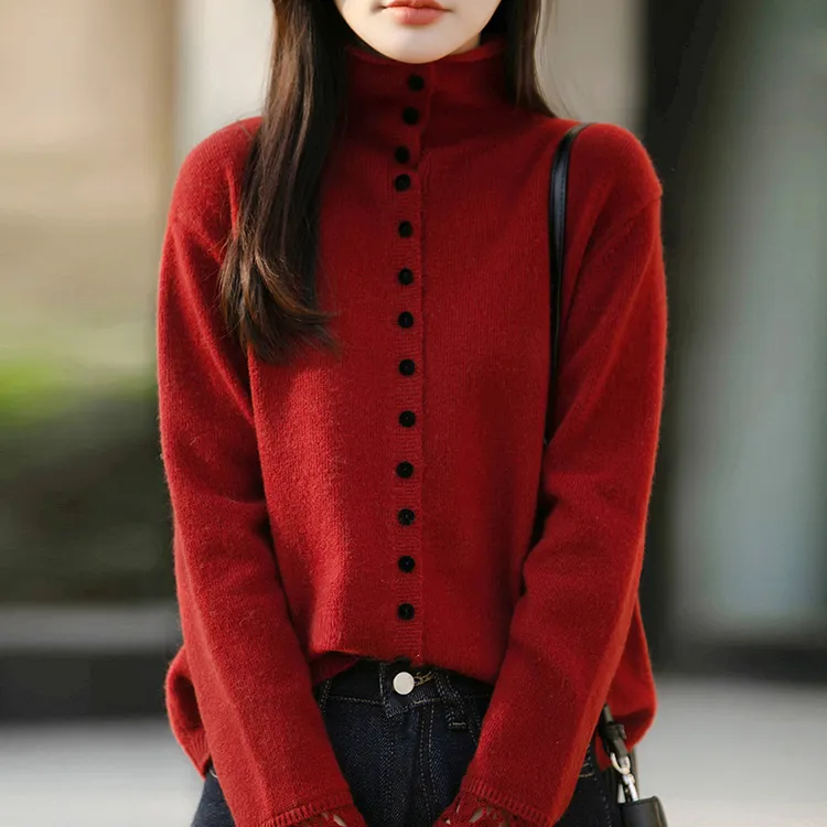 胖mm秋冬大码高领女士毛衣遮肚子显瘦蕾丝花边上衣内搭针织打底衫