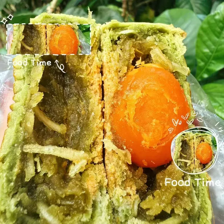 （蜜稻月饼）海南琼式酥皮斑斓椰丝蛋黄月饼传统手工制作