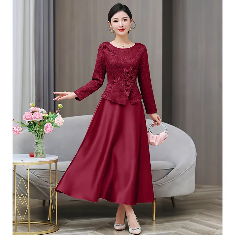 十月份气质妈妈遮肚子婚宴礼服秋季高贵年轻喜婆婆婚宴装2025新款