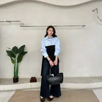 假两件撞色衬衣-