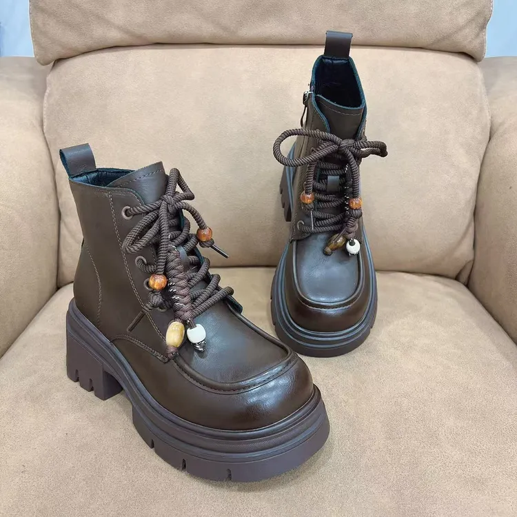刘胖胖#秋冬新款女款厚底舒适防滑时尚百搭软底马丁靴A88