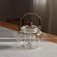 木珠玻璃蒸煮茶壶家用泡茶壶木珠提梁壶烧水壶蒸茶煮茶器大容量