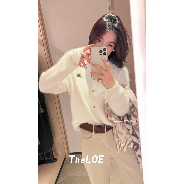 TheLOE/【糯亲肤兔毛牛角包针织开衫】277g-296g针织开衫#LE-513201