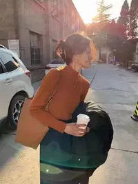 格调美美206半高领软糯针织衫毛衣女冬季内搭修身打底上衣