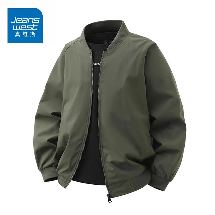 真维斯2025春秋季男士宽松潮流纯色休闲百搭夹克棒球领上衣外套男