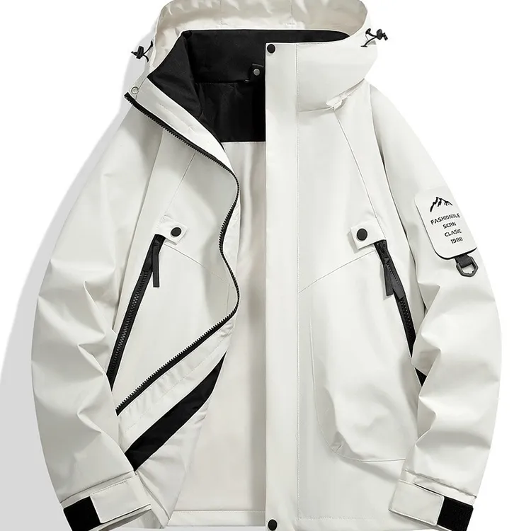 春秋薄款单层冲锋衣男女同款户外连帽运动防风防水登山服潮牌