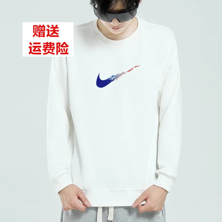 NK2025秋季新款宽松圆领卫衣男潮流百搭休闲运动长袖套头男士上衣