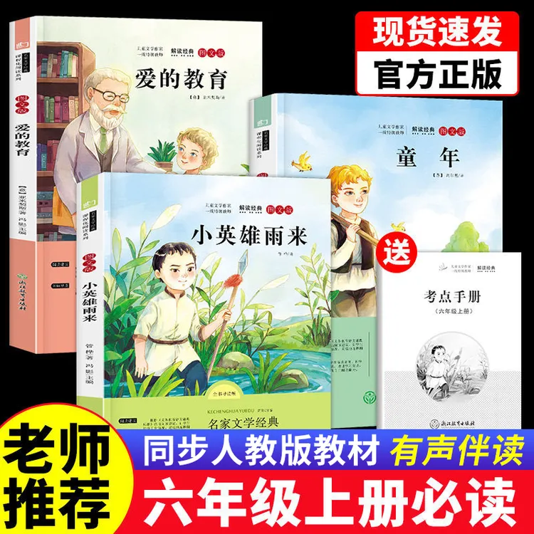 六年级上册必读课外书目爱的教育快乐读书吧童年高尔基小英雄雨来