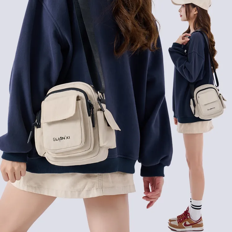 2025新款手机包女包潮流时尚百搭斜挎包男包休闲多口袋单肩包小包