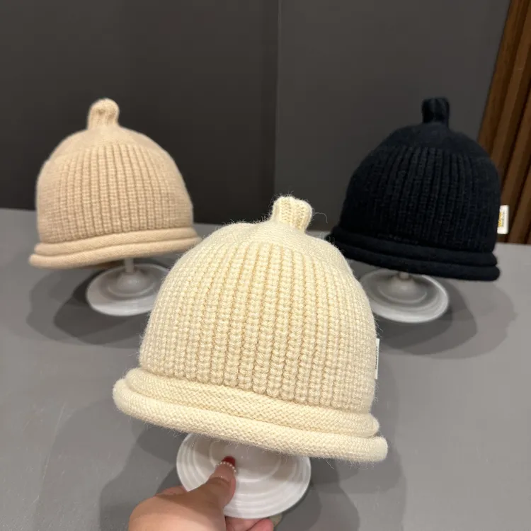 【可爱尖尖】秋冬婴幼儿韩版针织帽儿童可爱毛线冷帽保暖防风瓜皮帽