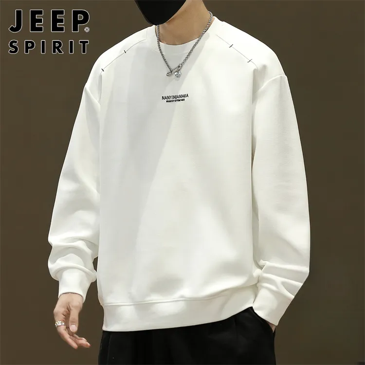 Jeep吉普男士休闲卫衣秋冬季新款韩版潮流宽松百搭圆领长袖t恤男