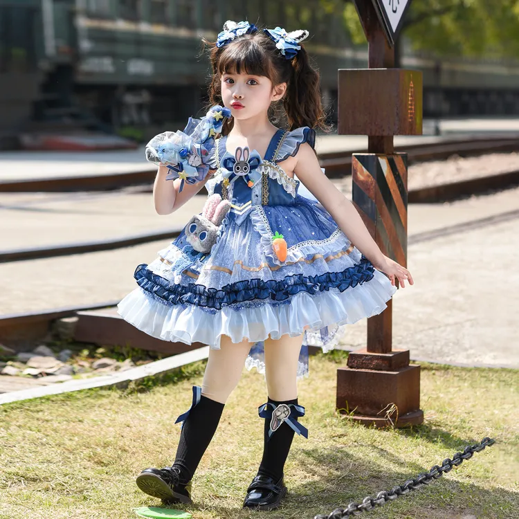 夏季朱迪警官蓬蓬裙疯狂动物城甜美朱迪服装女孩洋气洛丽塔短袖