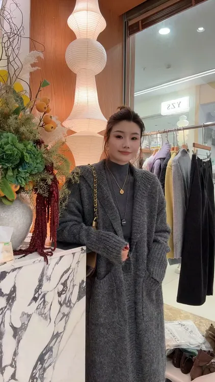 【洋洋精选】2025秋季新款百搭时尚简约气质长款毛衣