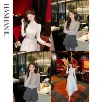 韩韩IU【漫天星河】高定绵羊毛重工高温烫钻女士立领秋冬打底上衣