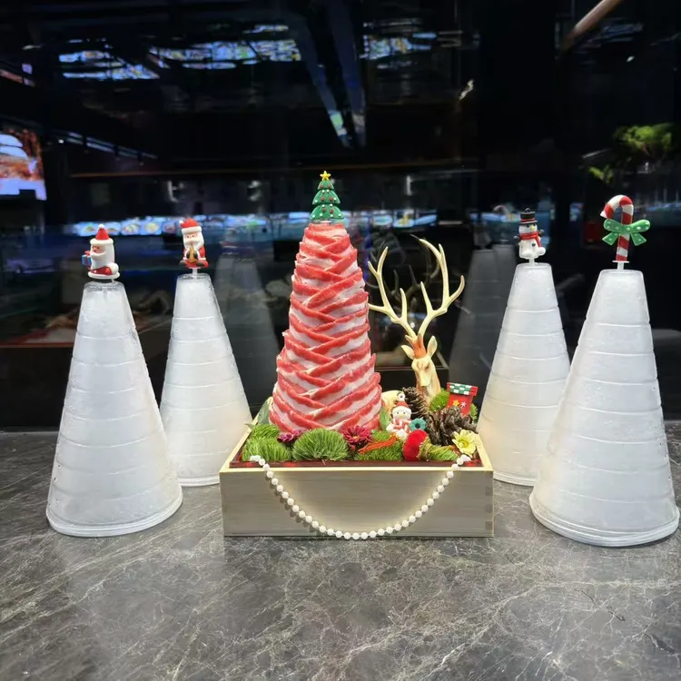 刺身摆盘模具雪花和牛烤肉摆盘餐具火锅涮肉海鲜姿造创意圣诞餐具