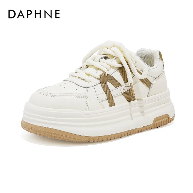Daphne/达芙妮2026秋冬新款厚底增高小白鞋女款轻便时尚气质女鞋