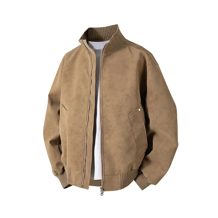 【琥珀流光】雾面扎染蛋白软皮美式复古百搭设计感夹克外套潮流皮衣