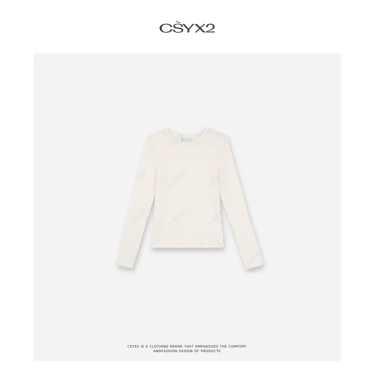 CsyX2-2025S/S早秋新款 “基础优雅”长袖圆领打底衫T恤CZ5CX027