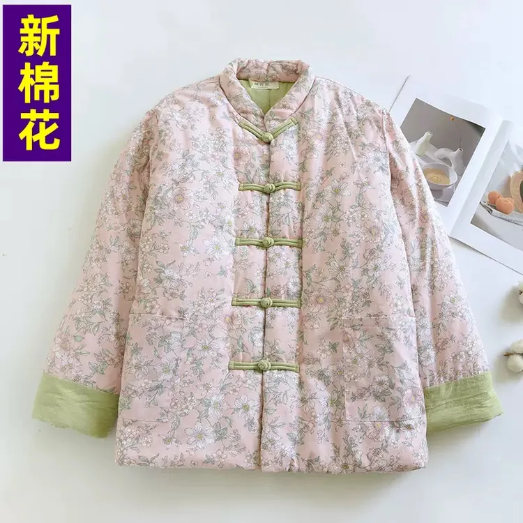 纯棉花棉衣女士冬装 妈妈加厚保暖短款棉袄 外穿棉服
