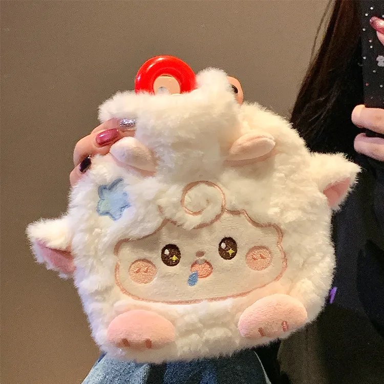 可爱毛绒小羊注水热水袋冬季迷你小号暖手宝女生热敷暖被窝暖宝宝
