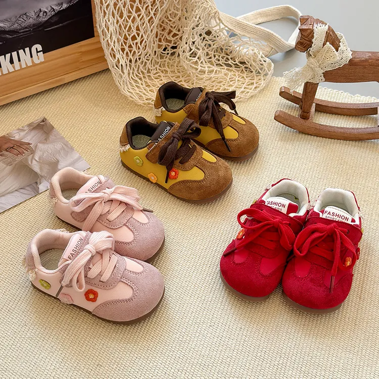 女童鞋子2025春秋新款儿童小花花运动阿甘鞋女孩跑步鞋宝宝休闲鞋
