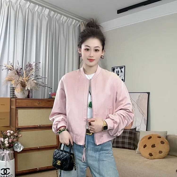 2026春季新款韩版时尚圆领棒球服短女装外套宽松休闲百搭夹克上衣商品图
