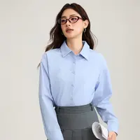 【流光风穿搭】茵曼25年春季法式纯棉长袖衬衣时尚休闲百搭舒适衬