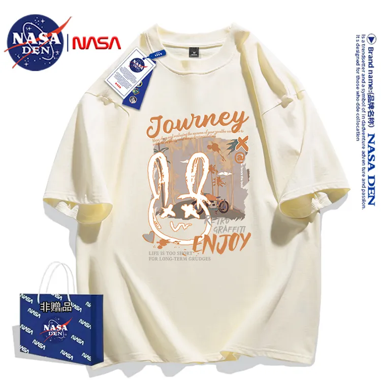 NASA联名纯棉短款t恤上衣女短款春夏季2023新款韩版宽松显瘦百搭
